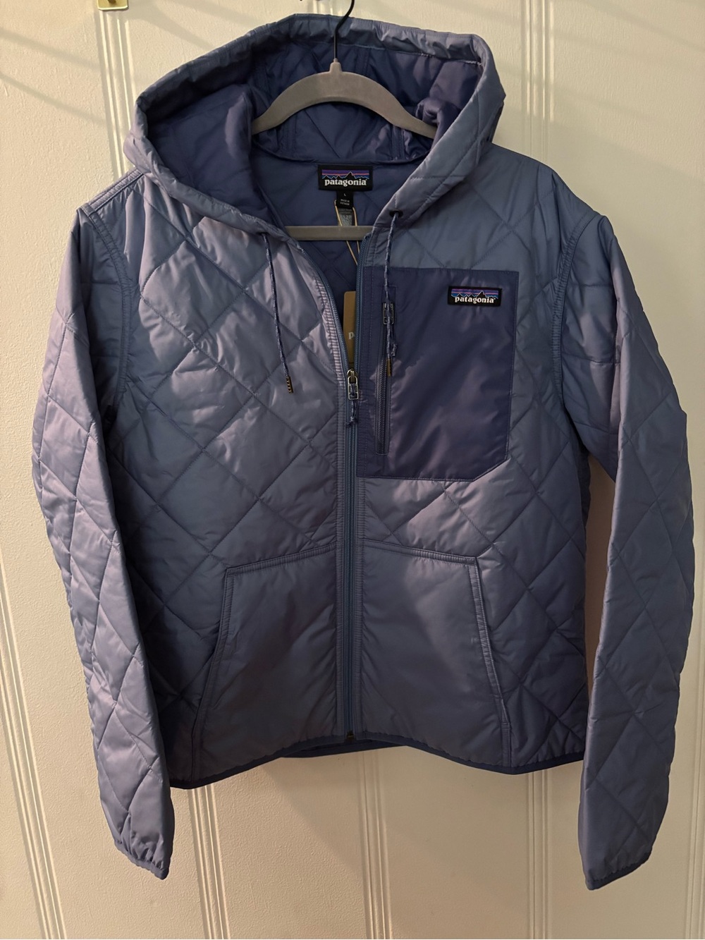Patagonia Light Blue Quilted Hooded Puffer Jacket - Picture 4 of 9